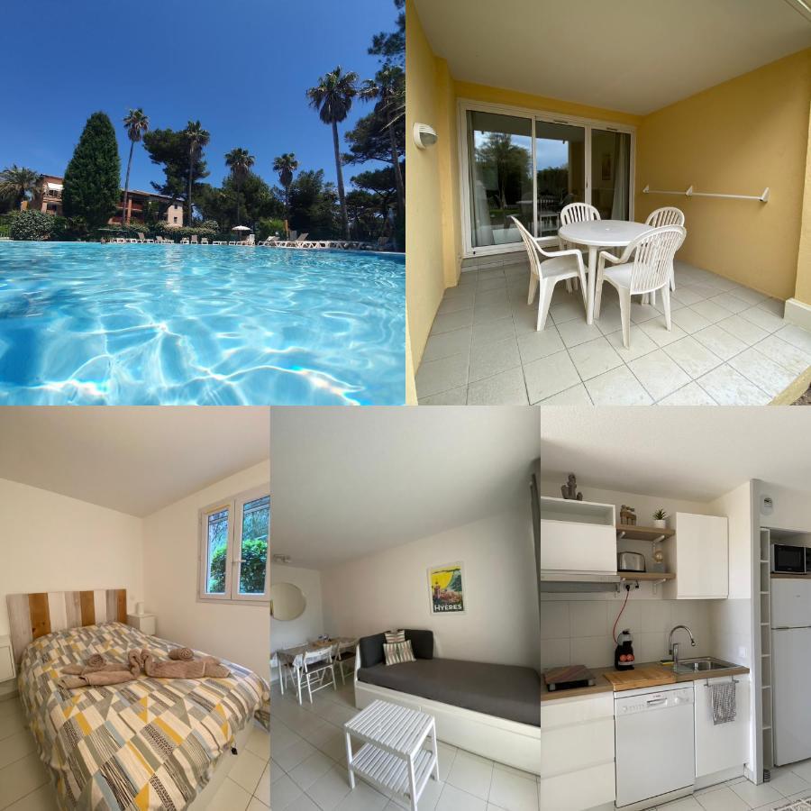 Appartement En Residence Privee, Face A La Mer Avec Acces Direct Plage 히에레 외부 사진